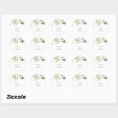 Sticker Rond Elégant Eucalyptus Verdure Mariage Enveloppe Phoqu (Feuille)