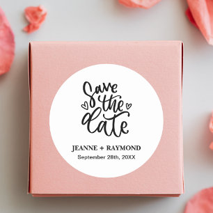 Sticker Rond Élégant Faire-part de mariage personnalisé sur mes