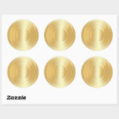 Sticker Rond Elégant Faux Gold Modèle glamour tendance (Feuille)
