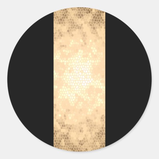 Sticker Rond élégant faux or clair et bandes noires (Devant)