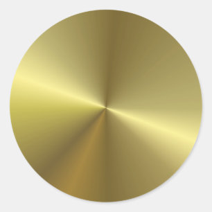 Sticker Rond Elégant Faux Or métal look Blank Modèle