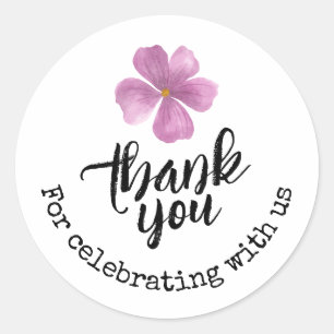 Sticker Rond Élégant Favori de Fleur de Aquarelle Violette