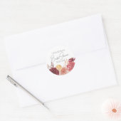 Sticker Rond Élégant Favori de Mariage Floral Bohème Chic (Enveloppe)