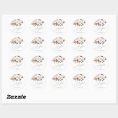 Sticker Rond Elegant Festive Floral Joyful Christmas Gift (Feuille)