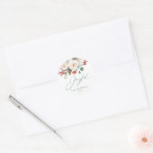 Sticker Rond Elegant Festive Floral Joyful Christmas Gift (Enveloppe)