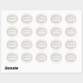 Sticker Rond Élégant Feuille doux Mariage de script (Feuille)