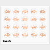 Sticker Rond Élégant Fleur de Lotus Abstrait simple (Feuille)