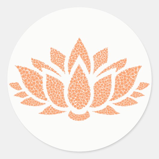Sticker Rond Élégant Fleur de Lotus Abstrait simple (Devant)