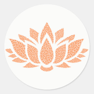 Sticker Rond Élégant Fleur de Lotus Abstrait simple