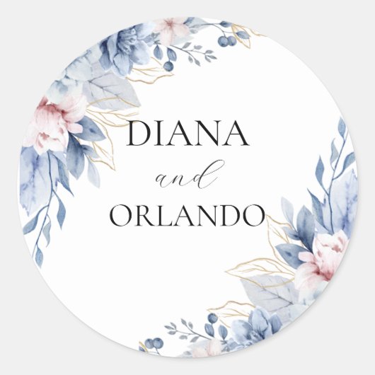 Sticker Rond Elegant Fleur sauvage Boho (Devant)