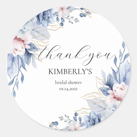 Sticker Rond Elegant Fleur sauvage Boho (Devant)
