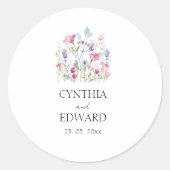 Sticker Rond Élégant Fleur sauvage de prairie d'été (Devant)