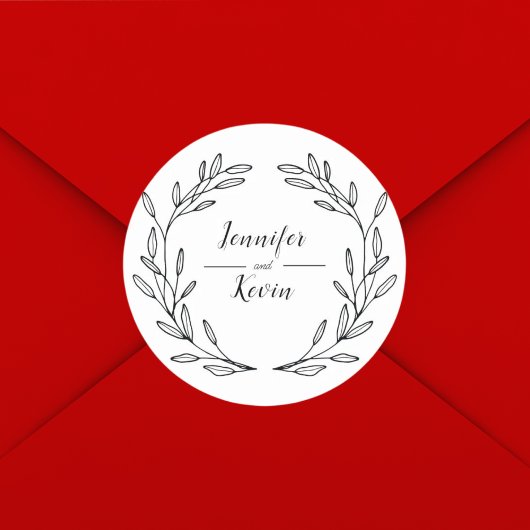 Sticker Rond Élégant Fleur sauvage rustique Mariage Folk