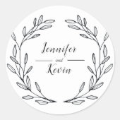 Sticker Rond Élégant Fleur sauvage rustique Mariage Folk (Devant)