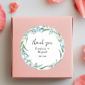 Sticker Rond Élégant Fleur sauvage rustique Merci Mariage