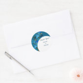 Sticker Rond Elégant Fleurs sauvages d'aquarelle bleue (Enveloppe)