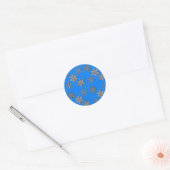 Sticker Rond Élégant flocons d'argent bleu (Enveloppe)