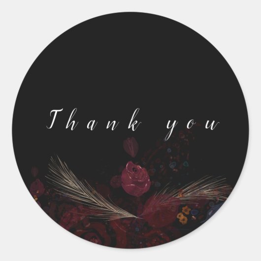 Sticker Rond Élégant floral (Devant)