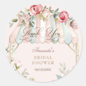 Sticker Rond Élégant floral aquarelle Baby Shower de mariage (Devant)