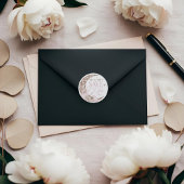 Sticker Rond Elegant Floral Celestial Moon Stars Save The Date