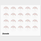 Sticker Rond Élégant floral Dusty Blush Pink Geometry Mariage (Feuille)