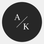 Sticker Rond Élégant floral noir et blanc (Devant)