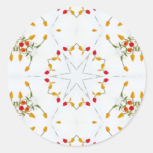 Sticker Rond Élégant floral Vintage (Devant)