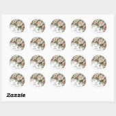 Sticker Rond Elegant Floral Wedding (Feuille)
