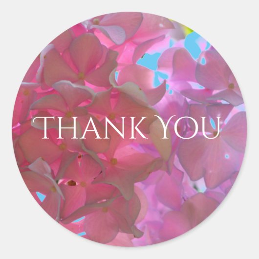 Sticker Rond Elégant flores rose douce hydrangée rose rose (Devant)