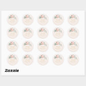 Sticker Rond Élégant flou | Accueil Mariage Pastel (Feuille)