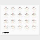 Sticker Rond Élégant flou | Bienvenue Mariage (Feuille)