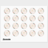 Sticker Rond Élégant flou | Pastel Merci Favor (Feuille)