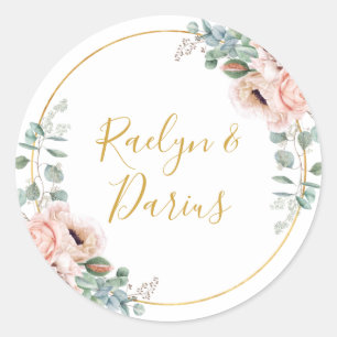 Sticker Rond Élégant flou   Sceaux d'enveloppe Mariage