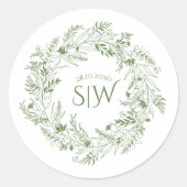 Sticker Rond Elegant Garden-Inspired Wedding (Devant)