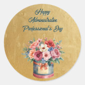 Sticker Rond Elegant Gold Administrative Professionals Day (Devant)
