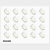 Sticker Rond Elegant Gold and Greenery Eucalyptus Wedding (Feuille)