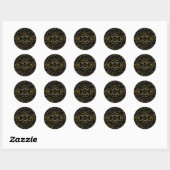 Sticker Rond Elégant Gold Confetti Flourish Class of 2023 Nom (Feuille)
