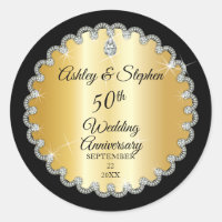 Elegant Gold Diamonds 50th Wedding Anniversary