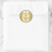 Sticker Rond Elegant Gold Diamonds 50th Wedding Anniversary (Sac)