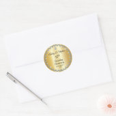 Sticker Rond Elegant Gold Diamonds 50th Wedding Anniversary (Enveloppe)