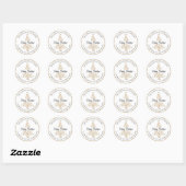 Sticker Rond Elegant Gold Parties scintillant Holiday Adresse d (Feuille)