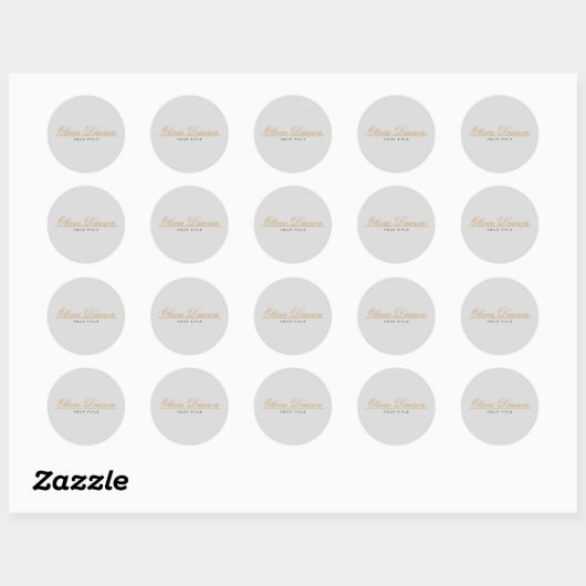 Sticker Rond Elegant Gold Script Minimalist (Feuille)