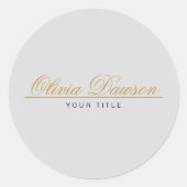 Sticker Rond Elegant Gold Script Minimalist (Devant)