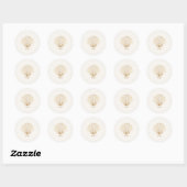 Sticker Rond Elegant Gold Seashell Names Initials Wedding (Feuille)
