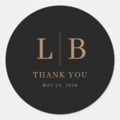 Sticker Rond Elegant Gold Serif Thank You Card (Devant)