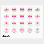 Sticker Rond Élégant Gold Sprinkings Pink Cupcake Cake Pops (Feuille)