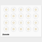 Sticker Rond Elegant Gold Star of David Return Address (Feuille)
