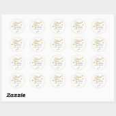 Sticker Rond Elegant Gold Thank You Heart Wedding  Favor (Feuille)
