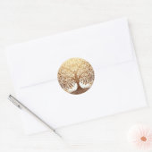 Sticker Rond Elegant Gold Tree of Life Celebration Spiritual (Enveloppe)