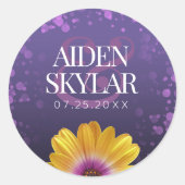 Sticker Rond Elegant Golden Daisy (Devant)